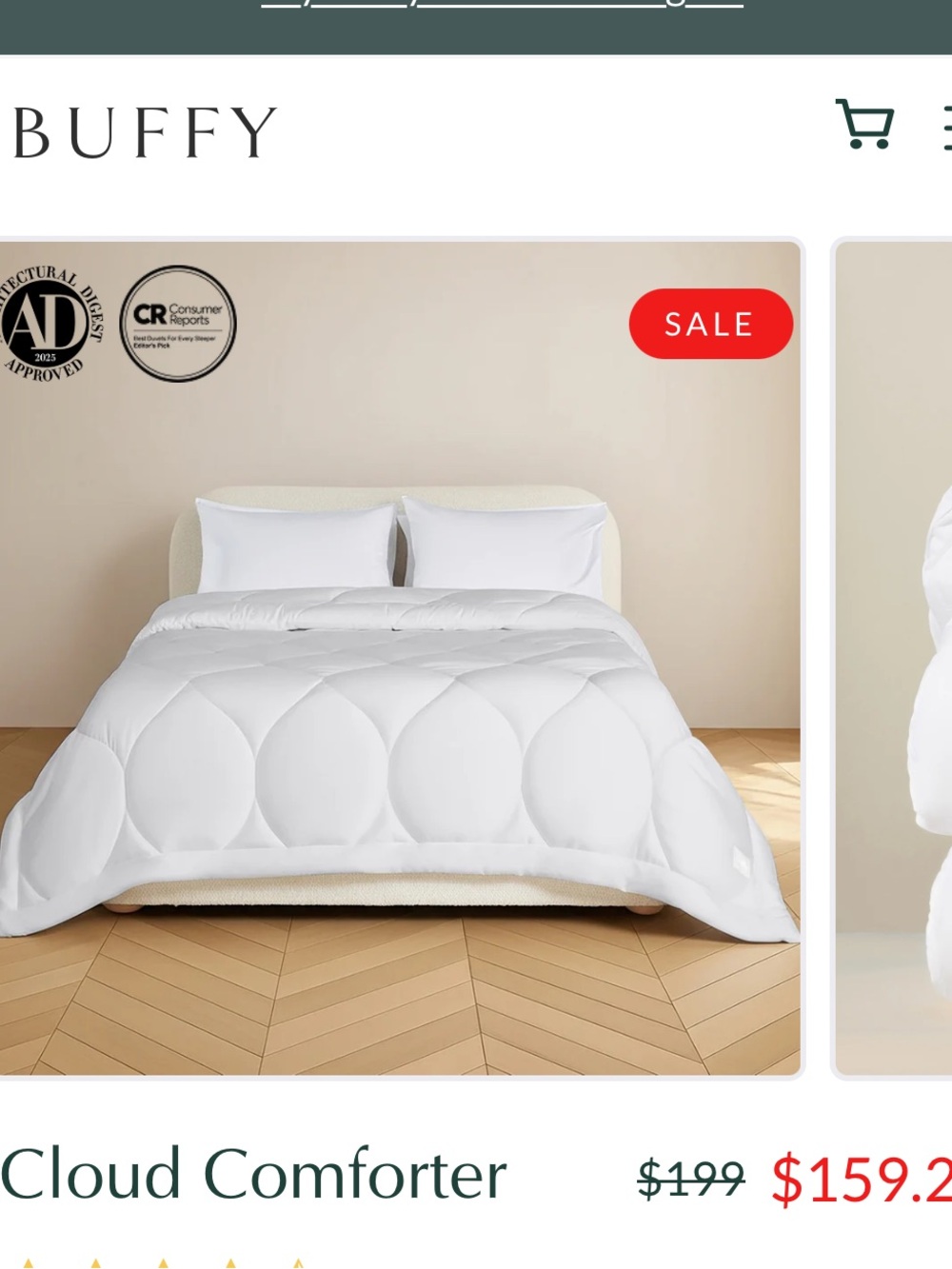 Buff Cloud Comforter - White